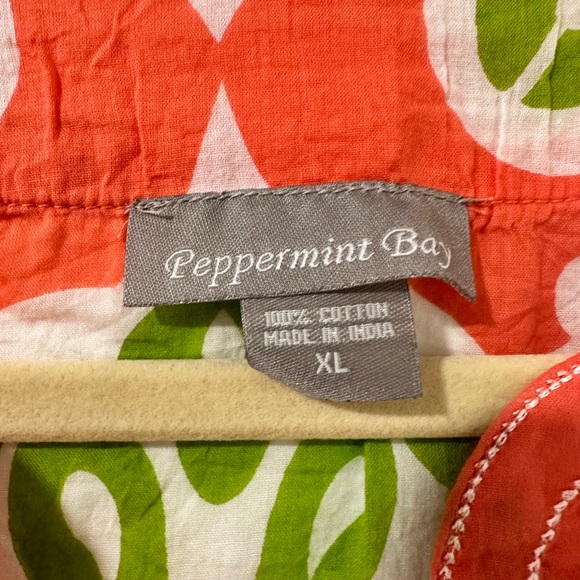 NWOT Peppermint Bay Coral and Green Swim Coverup XL - Picture 2 of 4